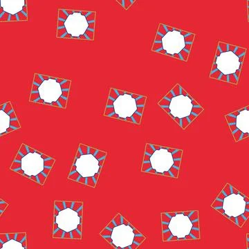 Seamless pattern Circus vintage poster frame with blank space Stock Illustration