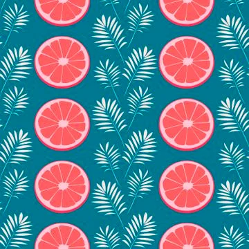 Seamless pattern with citrus on a blue background. For wrapping paper, textiles Illustrazione stock