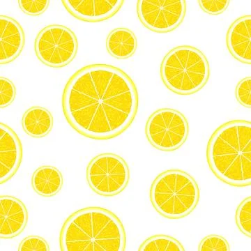 Seamless pattern of citrus fruit slices of lemon isolated on rose background 스톡 일러스트