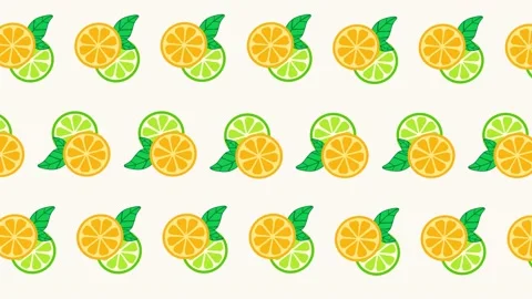Seamless pattern with citrus fruits Stock Footage 159332369