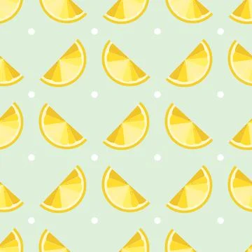 Seamless pattern with citrus fruits. Vector lemon slices illustration. Illustrazione stock