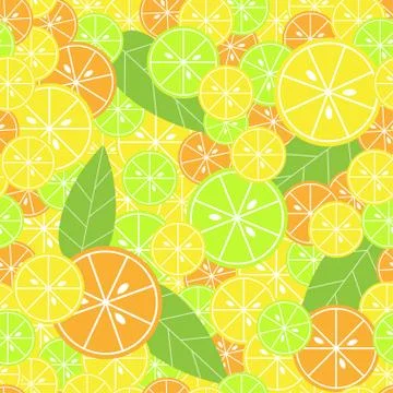 Seamless pattern with citrus Stock Illustration
