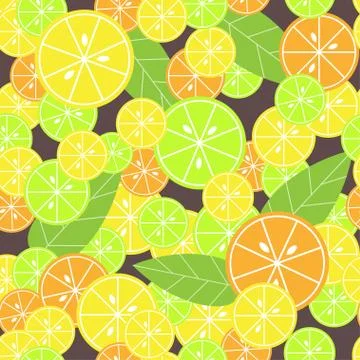 Seamless pattern with citrus Stock Illustration