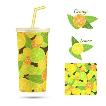 Seamless pattern with citrus Stock Illustration