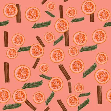 Seamless pattern with citrus slices 스톡 일러스트
