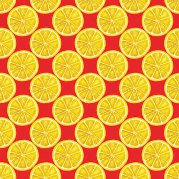 Seamless pattern of citrus yellow slices Stock Illustration