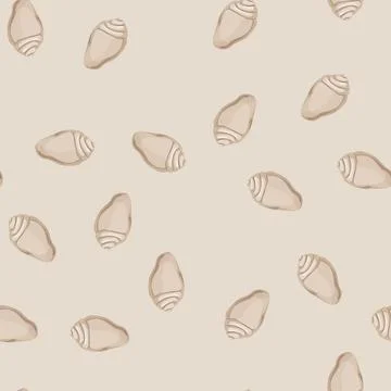 Seamless pattern clam sea shell cartoon vector Stock Illustration