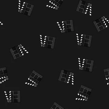 Seamless pattern clap clapperboard cartoon vector Stock Illustration