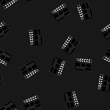 Seamless pattern clapboard clapperboard cartoon vector Stock Illustration