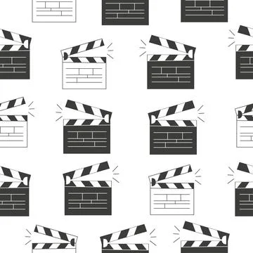 Seamless pattern with clappers for the movie. A firecracker for filmmaking Stock Illustration