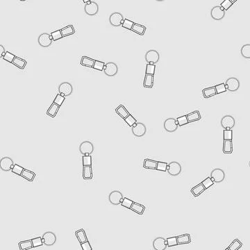 Seamless pattern clasp key ring clip cartoon vector Stock Illustration