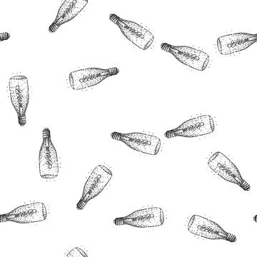 Seamless pattern classic bulb vintage sketch hand drawn Illustrazione stock