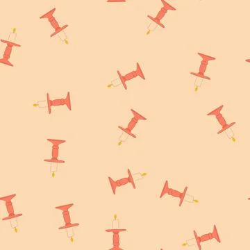 Seamless pattern classic candlestick holder cartoon vector Stock Illustration