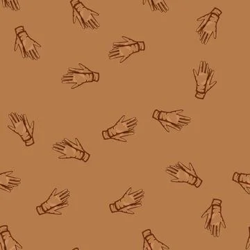 Seamless pattern classic leather gloves cartoon vector Stock Illustration