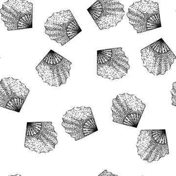 Seamless pattern classic old fashioned fan sketch hand drawn Illustrazione stock