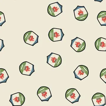 Seamless pattern classic retro bonfire badge cartoon vector Stock Illustration