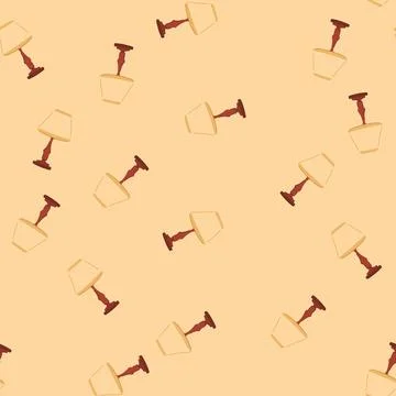Seamless pattern classic vintage table lamp cartoon vector Stock Illustration
