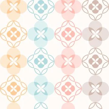 Seamless pattern. Classical geometrical texture, symmetrical, flower theme Illustrazione stock