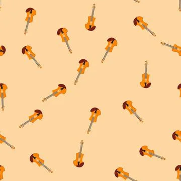 Seamless pattern classical violin cartoon vector イラスト素材