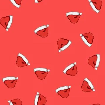 Seamless pattern claus hat santa cartoon vector 스톡 일러스트