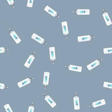 Seamless pattern clean contact lens solution cartoon vector Stock Illustration