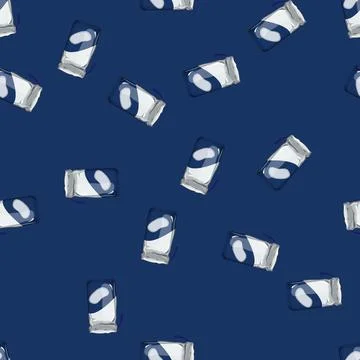 Seamless pattern clean cotton pad cartoon vector Stock Illustration
