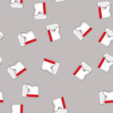 Seamless pattern clean dental floss cartoon vector color Stock Illustration