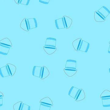 Seamless pattern clean plastic bucket cartoon vector Stock Illustration