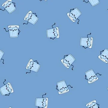 Seamless pattern clean water eco character cartoon vector 스톡 일러스트