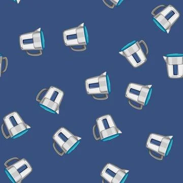 Seamless pattern clean water pitcher cartoon vector Illustrazione stock