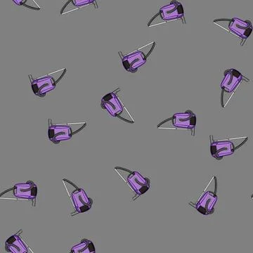 Seamless pattern cleaner electric broom cartoon vector Illustrazione stock