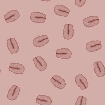 Seamless pattern cleaning coconut fiber dish scrubber cartoon vector Stock Illustration