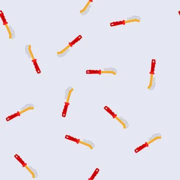 Seamless pattern cleaning wire brush cartoon vector Stock Illustration