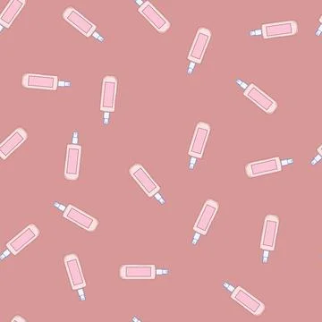 Seamless pattern cleansing face toner cartoon vector 스톡 일러스트