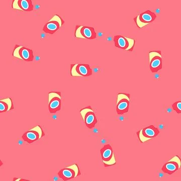 Seamless pattern cleanup toilet cleaner cartoon vector Stock Illustration
