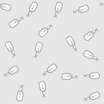 Seamless pattern Clear pump dispenser bottle for hygiene product Ilustración de archivo