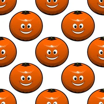 Seamless pattern of clementines or tangerines Stock Illustration