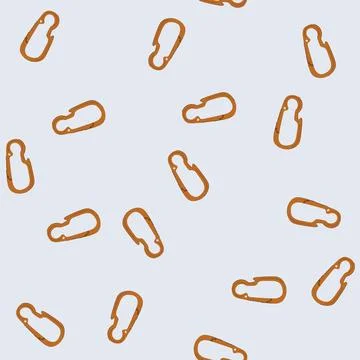 Seamless pattern climbing carabiner clip cartoon vector Stock Illustration