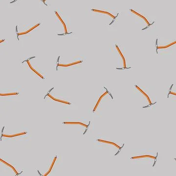 Seamless pattern climbing ice axe cartoon vector Illustrazione stock
