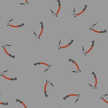 Seamless pattern climbing piolet ice tool cartoon vector Stock Illustration