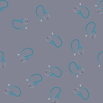 Seamless pattern clinic stethoscope cartoon vector Illustrazione stock