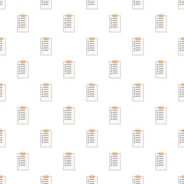 Seamless pattern with clipboards and checklists for organization 스톡 일러스트