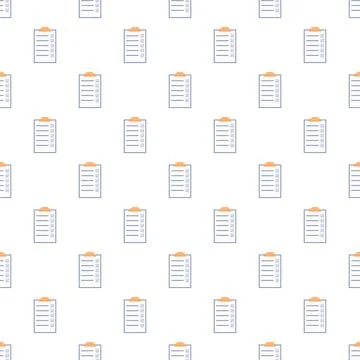 Seamless pattern with clipboards and completed checklists Stock Illustration