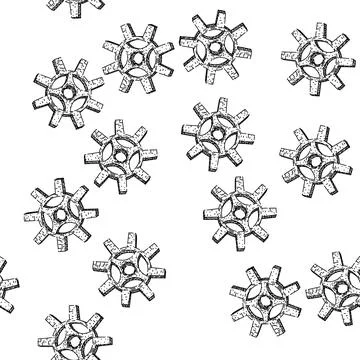 Seamless pattern clock gears steampunk sketch hand drawn Stock Illustration