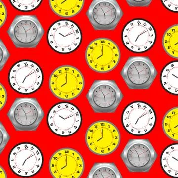 Seamless pattern clock Stock Illustration