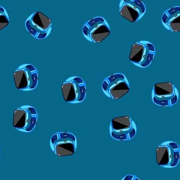 Seamless pattern clock kid watch time cartoon vector Illustrazione stock