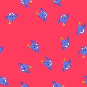 Seamless pattern clockwork wind up toy cartoon vector Illustrazione stock