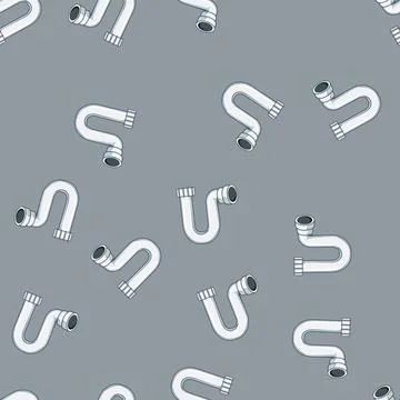 Seamless pattern clog waste drain trap cartoon vector Stock Illustration