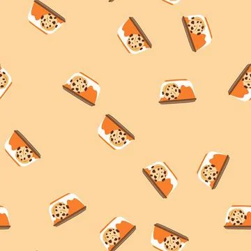 Seamless pattern closed container holding chocolate chip ice cream Stockillustratie