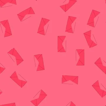 Seamless pattern closed red envelope waiting for important message delivery Stockillustratie